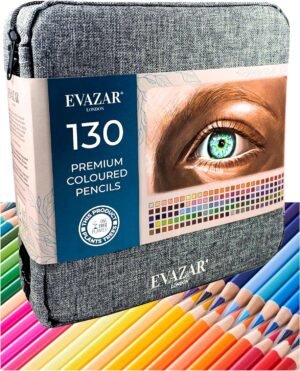 EVAZAR Colouring pencils, 130 Coloured Pencils, art Colour Pencils, vibrant colours