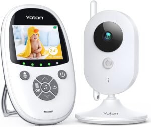 YOTON Baby Monitor, Monitor with Infrared Night Vision,2.4-inch Screen,Digital Surveillance Camera and Audio,VOX Mode,Temperature Sensor,8 Lullabies,Alarm Function,Indoor,480P