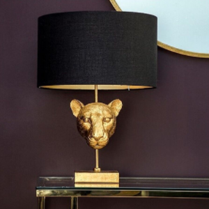 Gold Leopard Head Lamp