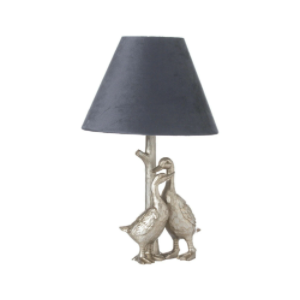 Table lamp Crushed silver Reading Study Night Bulb handcrafted with Shade