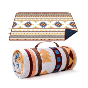 Waterproof Picnic Blanket, 200x200CM Large Beach Blanket Outdoor Picnic Mat, Beach Mat with Carrying Handle Sandproof Heatproof for Camping, Beach, Family Picnic