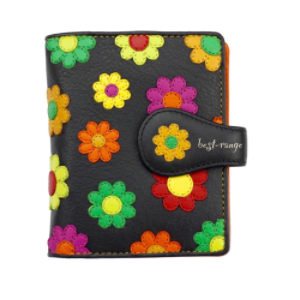 Women Purse Soft Leather Black Multicolour Quality