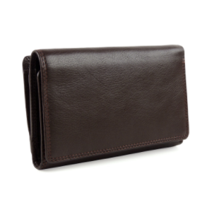 Ladies Leather Medium Flap Over Purse/Wallet Gift Boxed