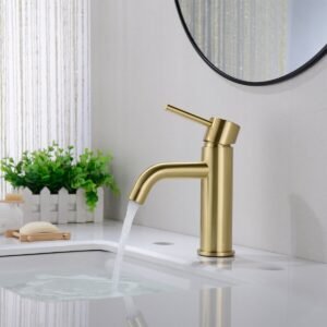 Brass Round laundry Bathroom Sink Faucet Basin Mixer Taps Single Lever Tap