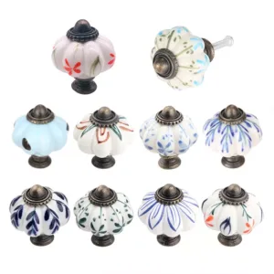Ceramic Knobs Vintage Pulls Handles For Doors Drawer Cupboard Cabinet Wardrobe