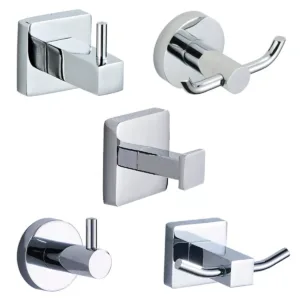1X Chrome Hook Towel Robe Coat Hook Wall Holder Hanger Bathroom Accessories