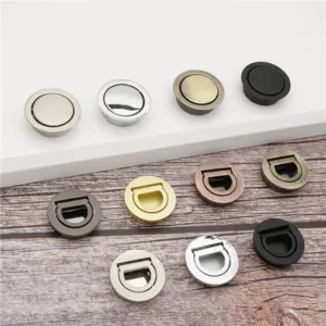 Hidden Door Handles Metal Recessed Pull Invisible Cabinet Drawer Round Handle