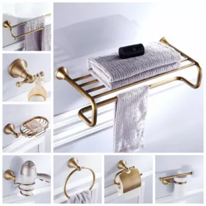 Antique Brass Wall Mounted Bathroom Hardware Bathroom Accessory Set Towel Bar