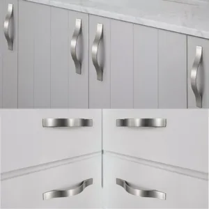 5" Hole Distance Kitchen Cabinet Drawer Handles Cupboard Pull Brushed Nickel New