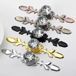 Clear Crystal Drawer Knobs Gold Back Plate Glass Shiny Cabinet Handle Dresser