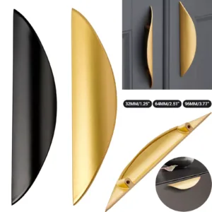 1-100PC Half Moon Kitchen Cabinet Pull Handles Zinc Alloy Bedroom Hardware Pulls