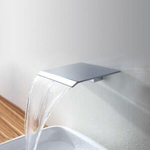 Chrome Wall Mounted Bathroom Faucet Waterfall Spout Basin Sink Bathtub Brass Tap