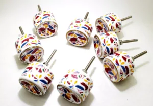 Ceramic 8 Pcs Cabinet Knob Decorative Knobs Drawer Pull Handle Pull Door Knobs