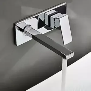 Bathroom Wall Mounted Waterfall Tap Basin Sink Mixer Taps Faucet Chrome