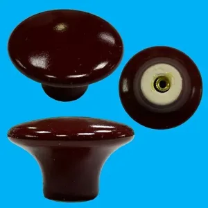 12x 39mm Ceramic Burgundy Purple Red Cabinet Cupboard Door Handles Drawer Knob