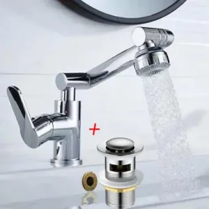 Modern Bathroom Tap Chrome Bath Mono Wash Basin Sink Mixer Single Lever + Waste