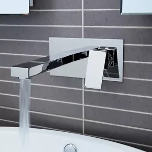 Wall Mounted Basin Mono Tap Single Lever Solid Brass Chrome Bathroom Faucet