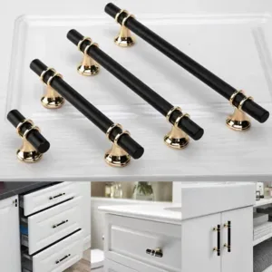 Black Cupboard Kitchen T Bar Handle Cabinet Pulls Door Drawer Knob Wardrobe Acc
