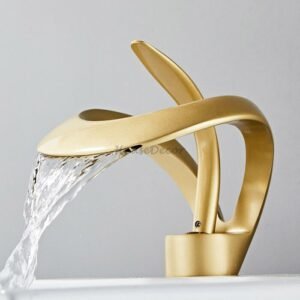 Creative Design Brass Waterfall Bathroom Basin Sink Mixer Tap Single Hole Faucet