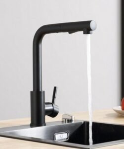 Kitchen Sink Taps Pull Out Spray Single Lever Faucet Mono Mixer Stainless Steel