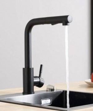 Kitchen Sink Taps Pull Out Spray Single Lever Faucet Mono Mixer Stainless Steel