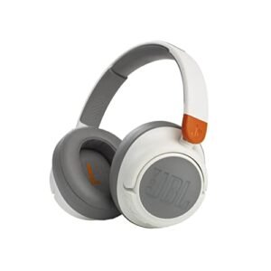 JBL JR460NC Wireless Over-Ear Noise Cancelling Kids Headphones, Built-In Mic, 20 Hour Battery, Designed for Kids, Detachable Audio Cable - White, JBLJR460NCWHT