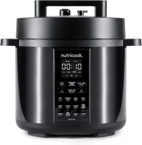 Nutricook Smart Pot 2,6 Liters,9 In 1 Electric Pressure Cooker, Slow Cooker,Rice Cooker, Steamer, Sauté Pot, Yogurt Maker & More, 12 Smart Programs With New Smart Lid"Min 1 year manufacturer warranty"