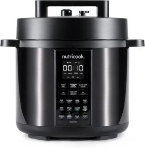 Nutricook Smart Pot 2,6 Liters,9 In 1 Electric Pressure Cooker, Slow Cooker,Rice Cooker, Steamer, Sauté Pot, Yogurt Maker & More, 12 Smart Programs With New Smart Lid"Min 1 year manufacturer warranty"