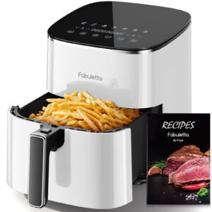 FABULETTA 5.7L Air Fryer, 11 One-Touch Functions, 230℃ Fast Cooking, 1950W, 95% Less Oil, Roast, Bake, Crisps, Broil and Air Fry for Easy Meals, SHAKE Reminder, Dishwasher Safe, Fits for 4-6 People